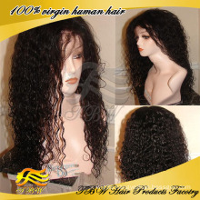 2014 New Arrival!! Kinky Curly Virgin Brazilian Human Hair Glueless Full Lace Wigs